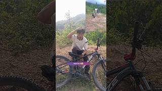 Stoppie Challange With Little Brother😱  Sudip Ninambu  shorts mtb stunt youtube [upl. by Aland]