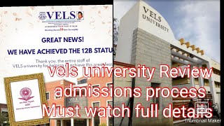 vels university Review courses offered admission process full details 👍🔥 [upl. by Yrehcaz]