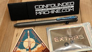 Unboxing  Confounded Machine Titanium Bolt No Grip Tumbled Nebula Pen [upl. by Irrej]