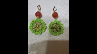 Orecchini con bottoni alluncinettoEarrings with crochet buttons [upl. by Candida926]