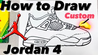 How to Draw Jordan 4 EASY  Step by Step for kids mrschuettesart [upl. by Cornelia380]