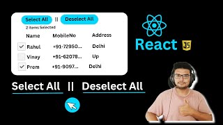 React JS  Checkbox Select Deselect Select All Deselect All [upl. by Nadoj]