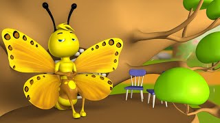 The Lazy Butterflies 3D Animated Hindi Moral Stories Kids आलसी तितलियाँ कहानी Animals Tales [upl. by Llenhoj]