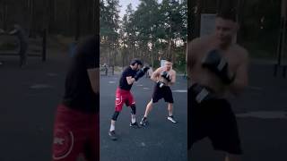 Street Boxing Sparring Heavyweight vs Middleweight [upl. by Sofko841]