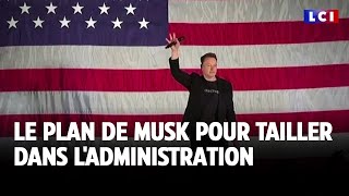 Le plan de Musk pour tailler dans ladministration｜LCI [upl. by Buchbinder386]