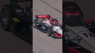 Will Power SPINS on the restart indycar racing willpower milwaukee [upl. by Ninahs]