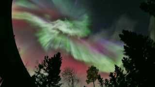 Amazing Northern Lights Paint Lake Provincial ParkManitobaCanada Solar Storm Level 6 [upl. by Akimed]