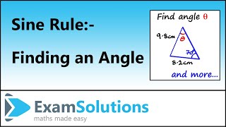 Sine rule Finding an Angle  ExamSolutions Maths Revision [upl. by Delaine]