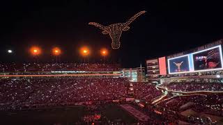 Airborne drones with fireworks at U Texas Longhorns vs UGA at DKR on 101924 [upl. by Atilegna628]