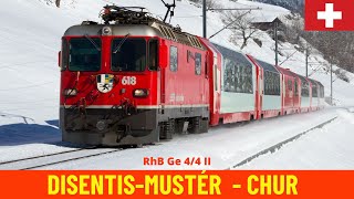 Cab Ride Glacier Express DisentisMustér  Chur Rhaetian Bahn Switzerland train drivers view 4K [upl. by Heather817]