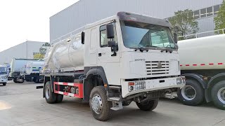 HOWO 4x4 vacuum tanker truck with Jurop pump [upl. by Thier]