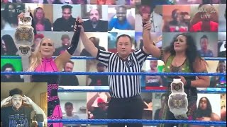 Nia Jax amp Shayna Baszler vs Tamina amp Natalya NIA JAX STAN REACTION [upl. by Pansir519]