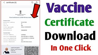 How to download covid vaccination Certificate  download Covid vaccine Certificate  Covid19 [upl. by Lil89]