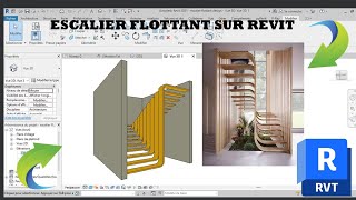 Escalier flottant particulier sur revit [upl. by Seaddon]