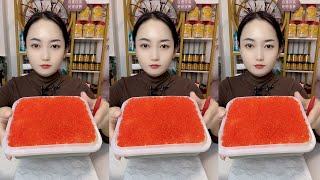 Xiao Li  ASMR TOBIKO EGGS  FLYING FISH ROE  EXTREME EATING SOUNDS [upl. by Nahsor]