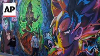 Dragon Ball Z mural in Peru pays tribute to Akira Toriyama [upl. by Tailor]