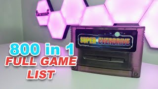 SUPER EVERDRIVE 800 in 1 for Super Nintendo SNES AliExpress FULL GAME LIST  Game Comparation [upl. by Norvin397]