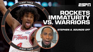 The Rockets showed IMMATURITY in loss to Warriors  Stephen A SOUNDS OFF 😳  First Take [upl. by Iel]