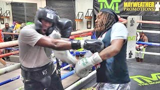 Roger Mayweathers son LehKei gets in some sparring at the Mayweather Boxing Club [upl. by Paul]