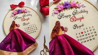 Birthday Calendar Embroidery model  Step by step embroidery tutorial [upl. by Zolnay]