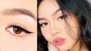 MUSTKNOW TIPS WINGED EYELINER HOODED ASIAN EYES TUTORIAL ♡ Jessica Vu [upl. by Bander776]