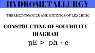 Hydrometallurgy  Thermodynamics and kinetics of Leaching  Construction of Stability Diagrams [upl. by Diskson21]