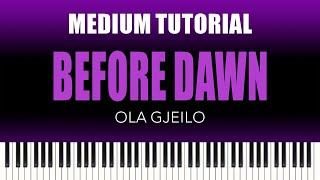 Ola Gjeilo – Before Dawn  MEDIUM Piano Tutorial  YouTube Music [upl. by Vaenfila]