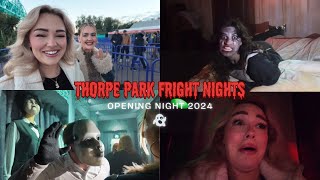 THORPE PARK FRIGHT NIGHTS OPENING NIGHT  FULL MAZE WALK THROUGHS  TRYING WING STOP 😋 [upl. by Brendan]