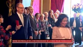 Remise des Médailles de la Reconnaissance de la Croix Rouge par SAS le Prince Albert II [upl. by Anahsar]