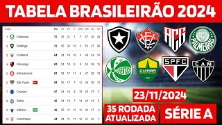 TABELA DE CLASSIFICAÇÃO DO BRASILEIRÃO 23112024  CAMPEONATO BRASILEIRO SÉRIE A [upl. by Aisitel]