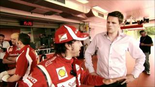 BBC F1 2011 Alonso testing road fuel [upl. by Hesper]