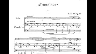 Albumblätter Hans Sitt Op 39 no 1 Piano accompaniment for viola [upl. by Feirahs]