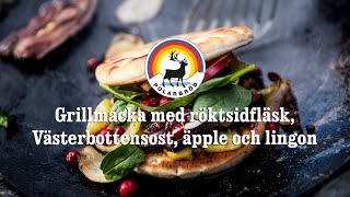 Polarbröd Receptfilm  Grillmacka med rökt sidfläsk Västerbottensost äpple och lingon [upl. by Eiffub]