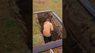 Safely Setting a 2200 pound Burial Vault gravesite cemetery burialvault funeral grave burial [upl. by Sirron]