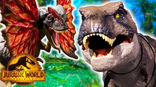 Epic escapes from hungry dinosaurs 🦖  Jurassic World  Mattel Action [upl. by Aihsenad513]