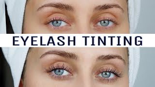 TINTING MY OWN LASHES AT HOME [upl. by Eivets]