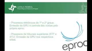 Videotutoriais eproc  Custas Processuais  Geração de GRU na Petição Inicial [upl. by Ricarda940]