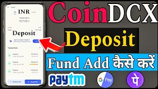 Coindcx Me Fund Add Kaise Kare  Coindcx Me Deposit Kaise kare  How to deposit Money in Coindcx [upl. by Rotberg]