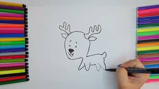 How to draw Santas deer [upl. by Powel688]