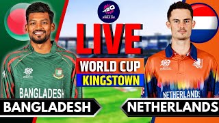 Bangladesh vs Netherlands T20 World Cup Match  Live Score amp Commentary  BAN vs NED Live  T20 WC [upl. by Airdnna]