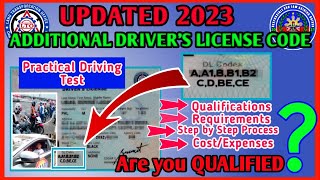 PAANO MagpaADDITIONAL ng RESTRICTION CODES  DRIVERS LICENSE CODES 2023  LTO New DL CODE [upl. by Mloc]