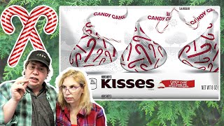 Hersheys CANDY CANE Kisses Review Festive Flavors Unwrapped [upl. by Skiest]