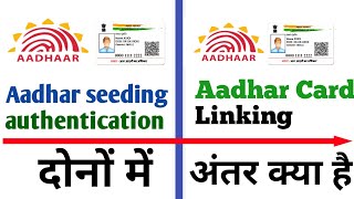 Difference Between Aadhaar Seeding Authentication And Aadhaar Linking [upl. by Vale]