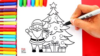 Aprende a dibujar a PAPÁ NOEL SANTA CLAUS con el ÁRBOL DE NAVIDAD Juntos [upl. by Dorey148]