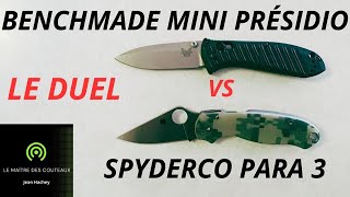 SPYDERCO PARA 3 VS BENCHMADE MINI PRÉSIDIO [upl. by Jarvey933]