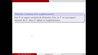 Comment déterminer un supplémentaire dun sousespace vectoriel [upl. by Valdis211]