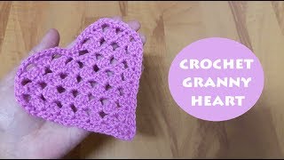 How to crochet a granny heart  2  Crochet With Samra [upl. by Ahker]