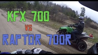 Raptor 700r Vs Kawasaki KFX 700 amp YFZ450r [upl. by Oesile967]