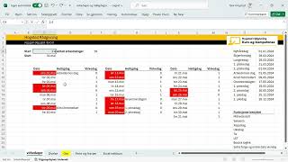 Oversikt over arbeidsdager per måned i Excel [upl. by Longawa]