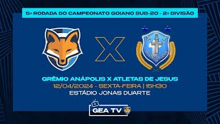 Grêmio Anápolis X Atletas de Jesus Camp Goiano Sub 20 da 2ª Divisão2024 segundo tempo [upl. by Inwat]